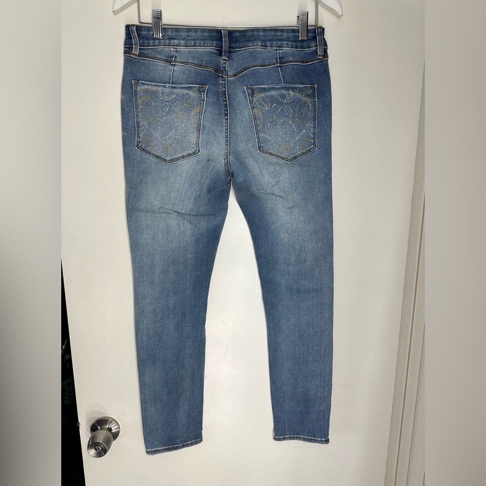 BEBE HEARTBREAKER EMBELLISHED  ankle SKINNY JEANS sz 30